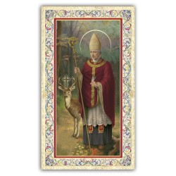 Santino Sant'Uberto con preghiera e finiture in oro a caldo