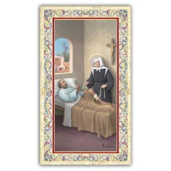 Santino Sant'Emilia de Vialar con preghiera e finiture in oro a caldo