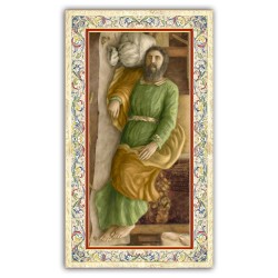 Santino San Giuseppe dormiente con preghiera e finiture in oro a caldo