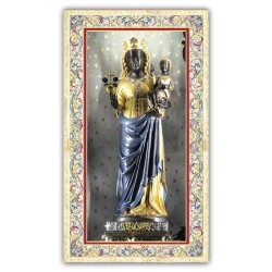 Santino della Madonna di Oropa con preghiera e finiture in oro a caldo