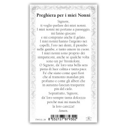 Santino Bambino in preghiera con preghiera e finiture in oro a caldo