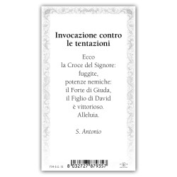 Santino Sant'Antonio da Padova con preghiera e finiture in oro a caldo