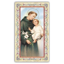 Santino Sant'Antonio da Padova con preghiera e finiture in oro a caldo