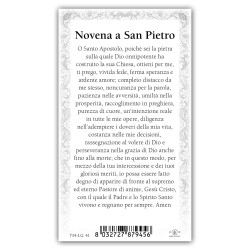 Santino San Pietro Apostolo con preghiera e finiture in oro a caldo