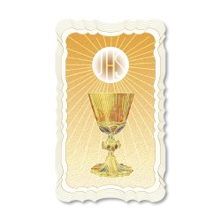 Santino in carta telata color avorio del Calice Liturgico