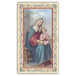 Santino Sant'Anna con preghiera e finiture in oro a caldo