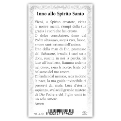 Santino Spirito Santo con preghiera e finiture in oro a caldo