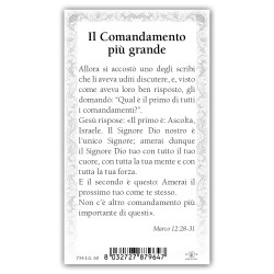 Santino Icona del Gesù Maestro con preghiera e finiture in oro a caldo