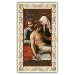 Santino Deposizione dalla Croce con preghiera e finiture in oro a caldo