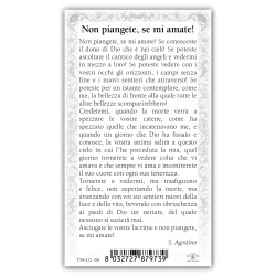 Santino volto di Gesù con preghiera e finiture in oro a caldo