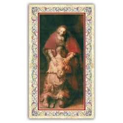 Santino Figliol Prodigo con preghiera e finiture in oro a caldo