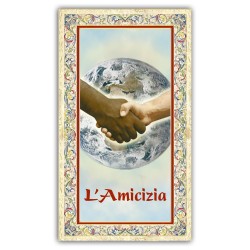 Santino immagine simbolica con preghiera e finiture in oro a caldo