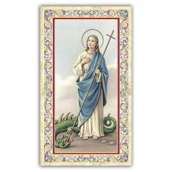 Santino Santa Marta con preghiera e finiture in oro a caldo