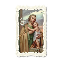 Santino di San Giuseppe. Stampato in carta pregiata con oro a caldo e preghiera a retro