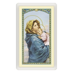 Santino Plastificato Madonnina del Ferruzzi con preghiera a colori