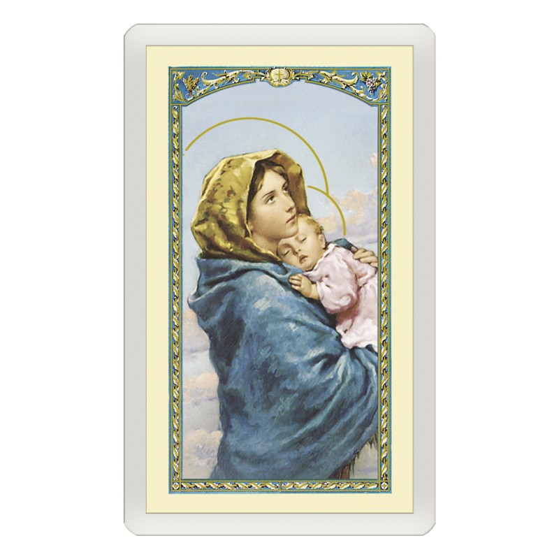 Santino Plastificato Madonnina del Ferruzzi con preghiera a colori Santino Plastificato Madonnina del Ferruzzi con preghiera a colori