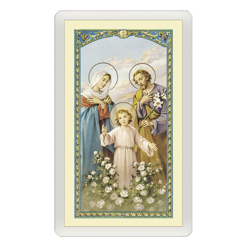 Santino Plastificato Sacra Famiglia con preghiera a colori Santino Plastificato Sacra Famiglia con preghiera a colori