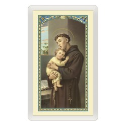 Santino Plastificato Sant'Antonio da Padova con preghiera a colori