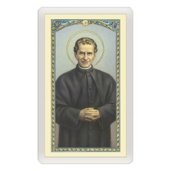 Santino Plastificato San Giovanni Bosco con preghiera a colori