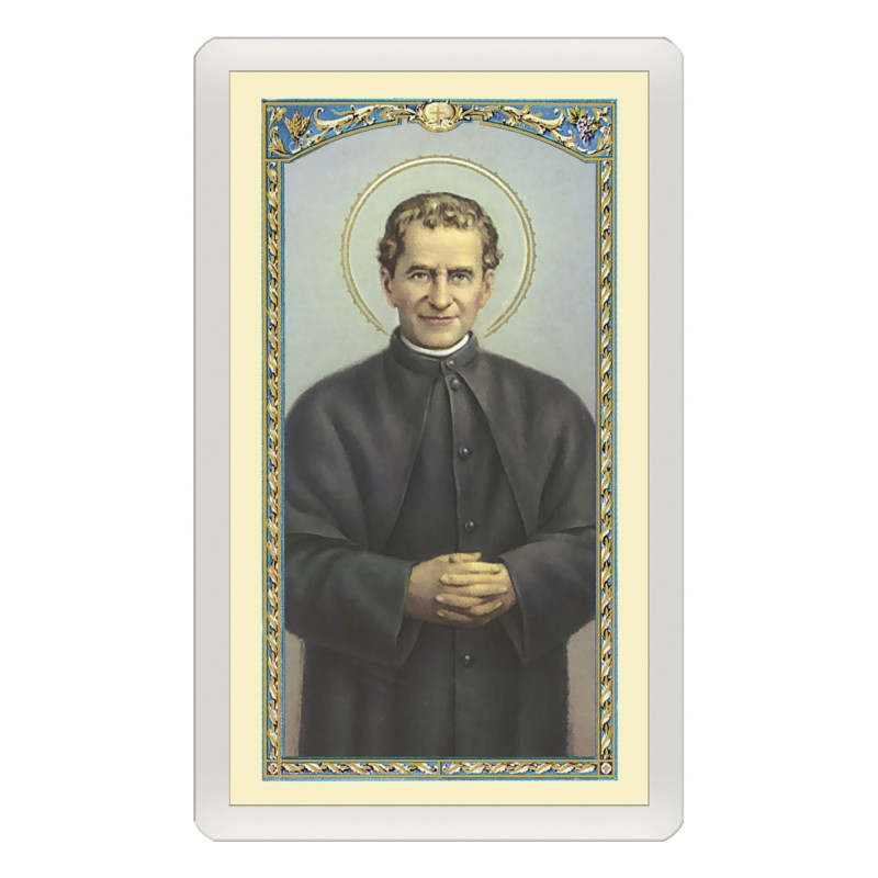 Santino Plastificato San Giovanni Bosco con preghiera a colori Santino Plastificato San Giovanni Bosco con preghiera a colori