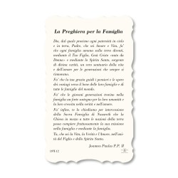 Santino della Sacra Famiglia. Stampato in carta pregiata con oro a caldo e preghiera a retro