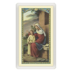 Santino Plastificato Sant'Anna con preghiera a colori
