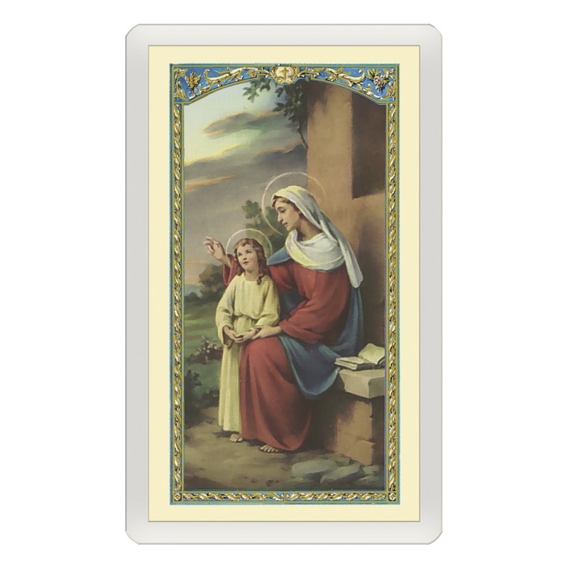 Santino Plastificato Sant'Anna con preghiera a colori Santino Plastificato Sant'Anna con preghiera a colori
