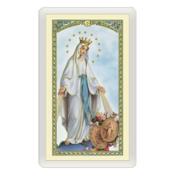 Santino Plastificato Madonna Incoronata con preghiera a colori
