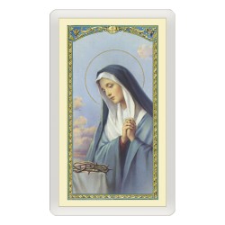 Santino Plastificato Madonna Addolorata con preghiera a colori