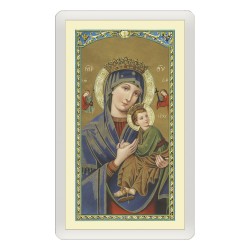 Santino Plastificato Madonna del Perpetuo Soccorso con preghiera a colori