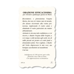 Santino della Madonna Miracolosa. Stampato in carta pregiata con oro a caldo e preghiera a retro