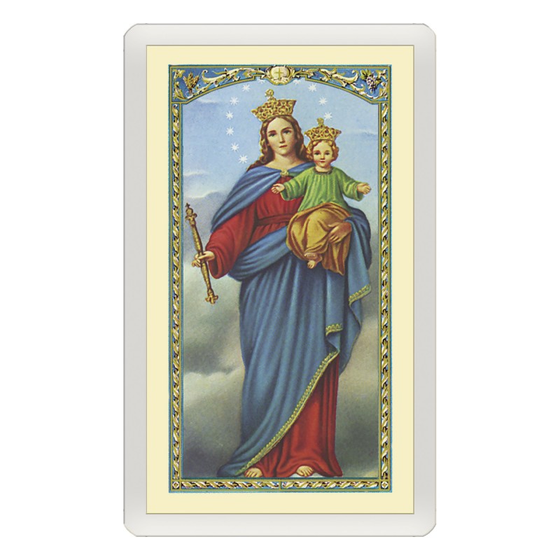 Santino Plastificato Maria Ausiliatrice con preghiera a colori Santino Plastificato Maria Ausiliatrice con preghiera a colori
