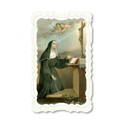 Santino di Santa Rita da Cascia. Stampato in carta pregiata con oro a caldo e preghiera a retro