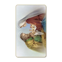 Santino dal bordo dorato della Natività orizzontale in un delicato sfondo azzurro