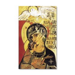 Santino dell'icona della Madonna con Bambino e Spirito Santo del Kiko