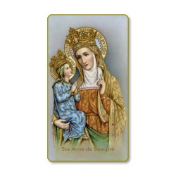 Santino con bordo dorato e angoli stondati di Sant'Anne di Beauprés