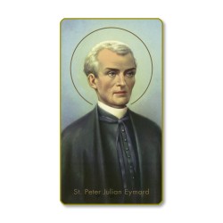 Santino con bordo dorato e angoli stondati di San Peter Julian Eymard
