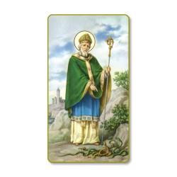 Santino con bordo dorato e angoli stondati di San Patrizio