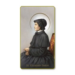 Santino con bordo dorato e angoli stondati di Sant'Elizabeth Seton