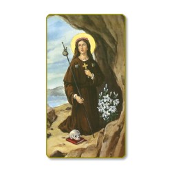 Santino con bordo dorato e angoli stondati di Santa Rosalia