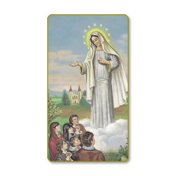 Santino con bordo dorato e angoli stondati della Madonna di Medjugorie