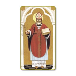Santino con bordo dorato e angoli stondati di Sant'Ambrogio