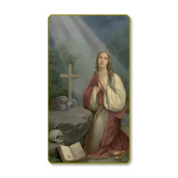 Santino con bordo dorato e angoli stondati di Santa Maria Maddalena