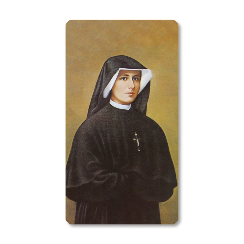 Santino con bordo dorato e angoli stondati di Santa Faustina