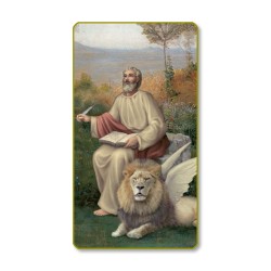 Santino con bordo dorato e angoli stondati di San Marco Evangelista