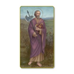 Santino con bordo dorato e angoli stondati di San Mattia