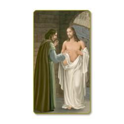 Santino con bordo dorato e angoli stondati di San Tommaso Apostolo