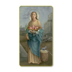 Santino con bordo dorato e angoli stondati di Santa Dorotea
