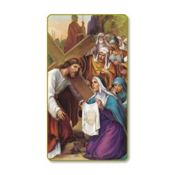 Santino con bordo dorato e angoli stondati di Santa Veronica