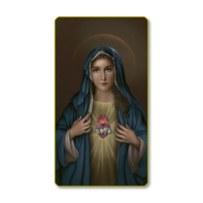 Santino con bordo dorato e angoli stondati del Cuore Immacolato di Maria Santino con bordo dorato e angoli stondati del Cuore Immacolato di Maria